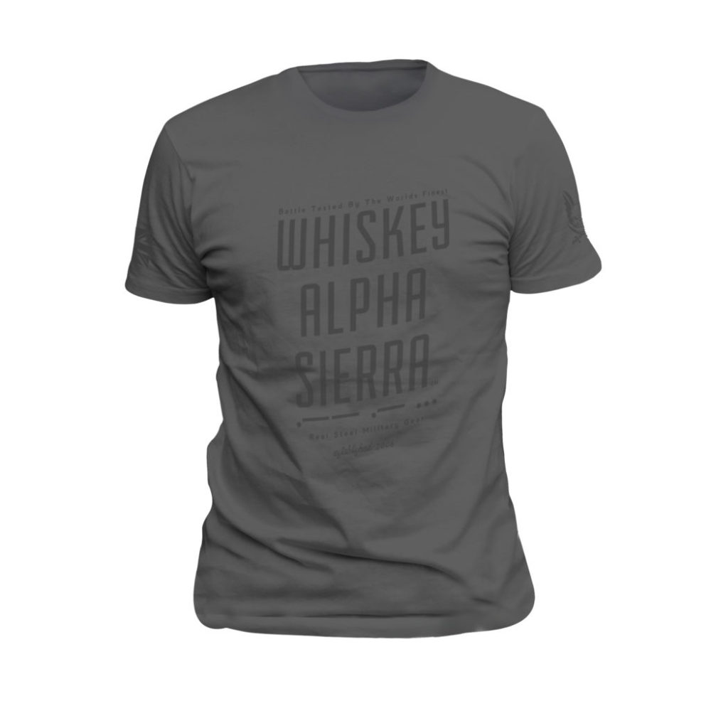 Whiskey Alpha Sierra T-Shirt Grey with Grey Print